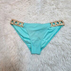 ☀️👙Victoria Secret Turquoise The Cheeky Hipkini Bikini Bottom -- Medium  Gr☀️👙